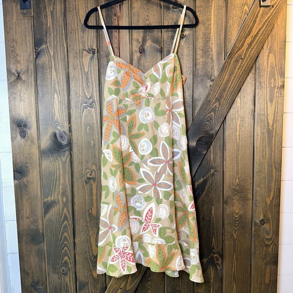 Putumayo Floral Midi Linen Dress